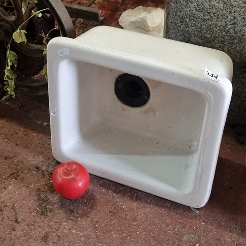 944 - A classic and neatly sized antique square ceramic Belfast sink, perfect for rustic decor or creative... 