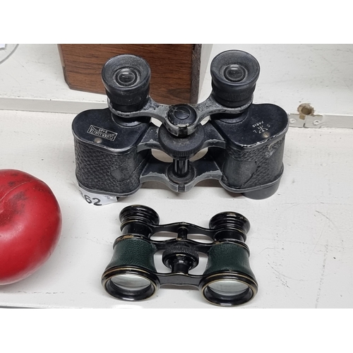 862 - Two pairs of vintage binoculars including a pair of Super Luxita along with another miniature L.T.L ... 