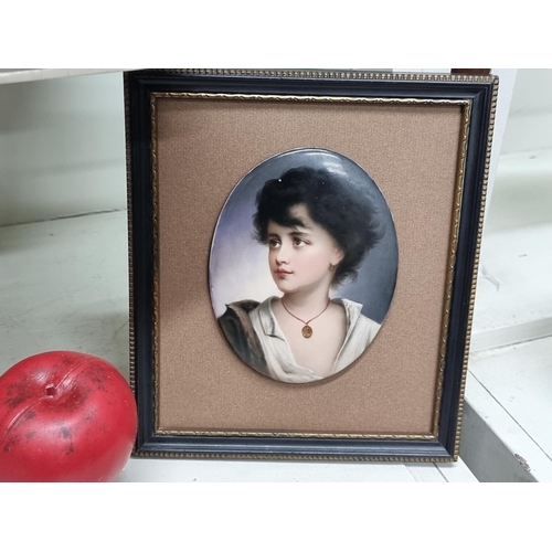 870 - Star Lot: A fabulous hand painted porcelain plaque of 