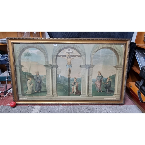 915 - Star Lot: A very large antique chromolithograph of a painting originally by Pietro Perugino dating t... 