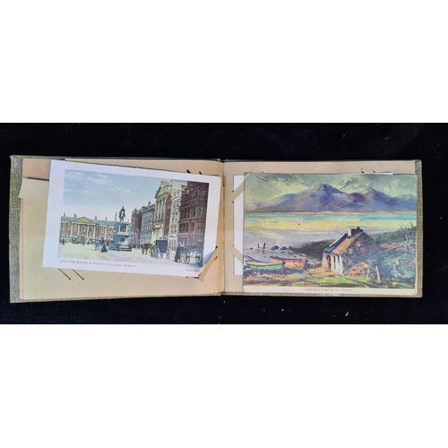 166 - Two interesting items including a gorgeous postcard album containing three  postcards including one ... 