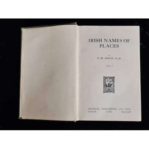 278 - Star Lot : A full set of trio of 3 volumes titled 'Irish Names of Places' by P.W. Joyce, LL.D.  Volu... 