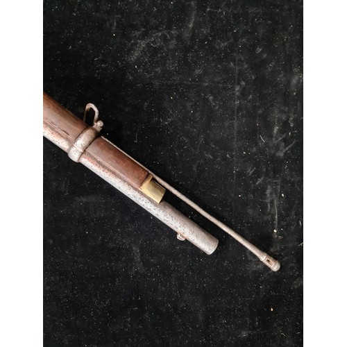 296 - Star Lot : A very impressive Antique long black powder musket. Great weight to this piece. With the ... 