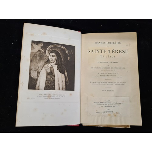 314 - A complete six volume set of Œuvres complètes de Sainte Terese de Jesus. Published 1907. Inscription... 