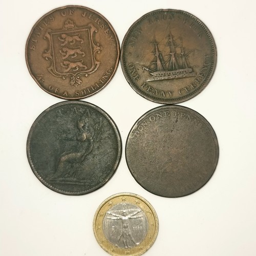 525 - A collection of four copper coins dated 1806, 1811, 1851 and 1854.