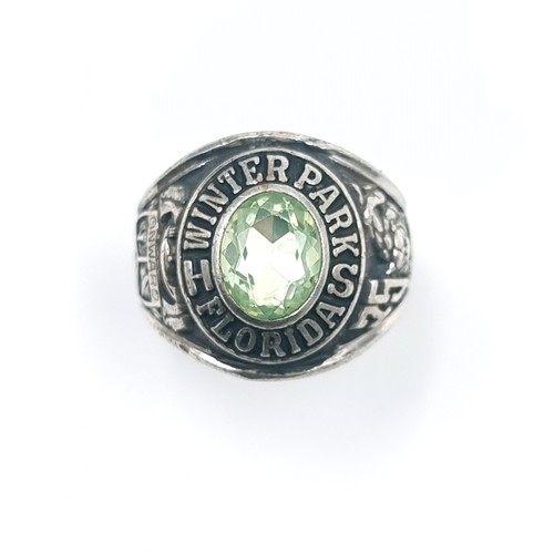 1032 - A heavy super quality vintage JOSTENS school Sterling Silver Ring - Winter Parks Florida Wild Cats. ... 