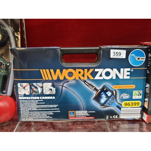 359 - A brand new Modern WORKZONE Inspection Camera, model 96399, with LED and picture function, brand new... 