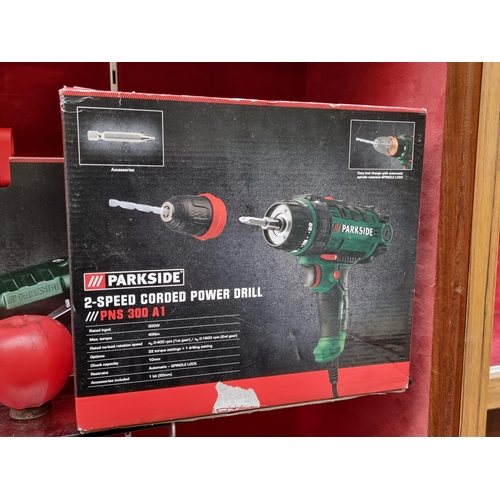 362 - A brand new Parkside 2-Speed Corded Power Drill, Model PNS 300 A1, with automatic spindle lock.