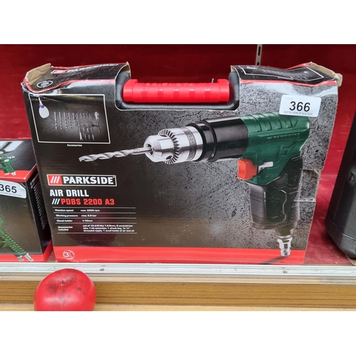 366 - A brand new Parkside Air Drill, model PD BS 2200 A3, essential for any toolkit, with accessories inc... 