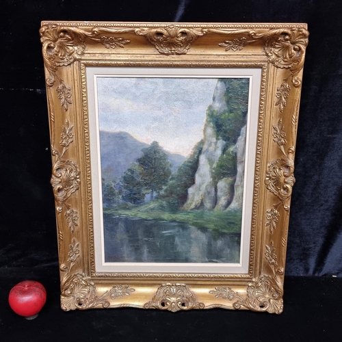 92 - Star Lot : A fantastic original late 19th century French oil on board painting titled Les Rochers Cr... 