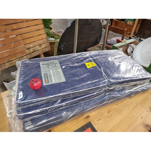 Three brand new Homebase cushions for a reclining deck chair in the