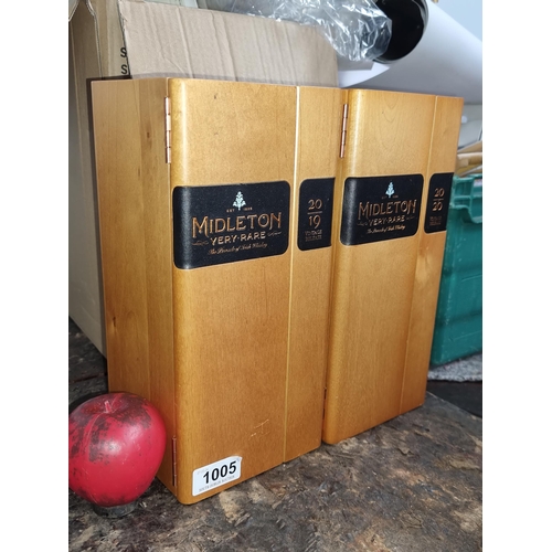 1005 - Elegant Midleton Very Rare Irish Whiskey wooden presentation boxes. 2019 and 2020.