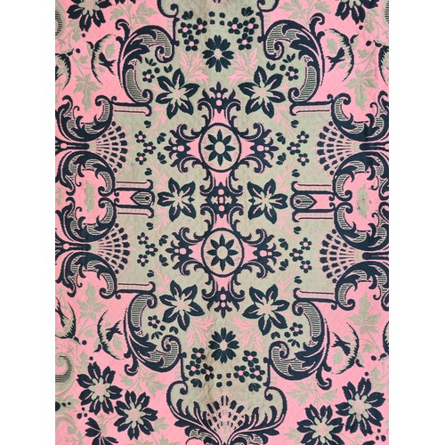 376 - An exquisite quality wool floor rug with vibrant pink and black patterns. Really lovely large rug fr... 