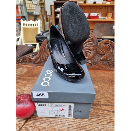 A pair of almost new ladies ECCO pretoria heels in patent black. EU size 38. RRP 150