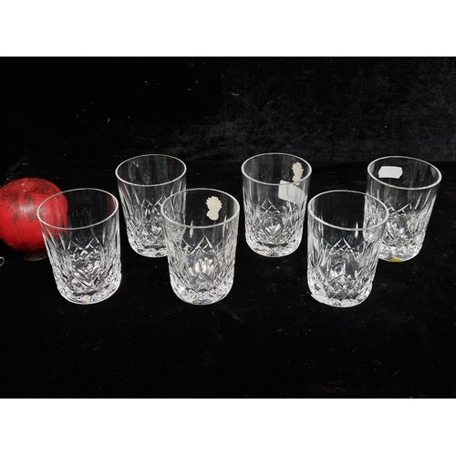 265 - A stunning set of six Waterford Crystal whiskey glasses in the Lismore pattern. All in good conditio... 