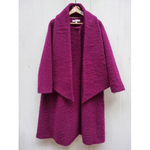 387 - A vibrant Lenon Courtney medium sized coat and scarf.