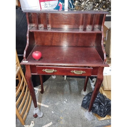 683 - A stunning vintage mahogany writing desk featuring Queen Anne style legs, lots of storage space to b... 