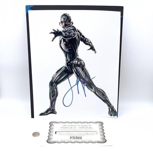 550 - A handsigned James Spader, picture depicting Ultron from the Marvel universe. Item comes with signed... 