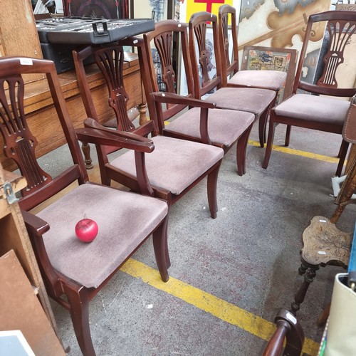 603 - A gorgeous set of six Victorian style dining chairs including two carvers.