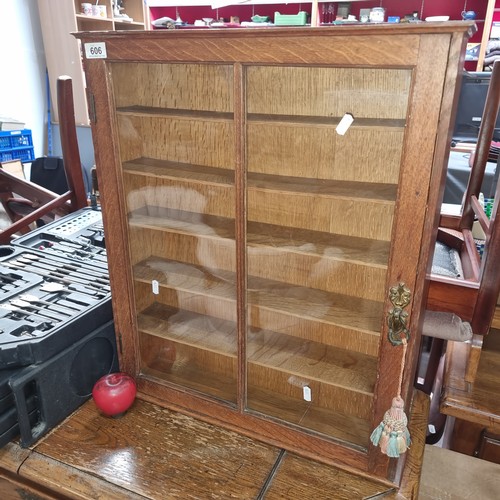 606 - A stunning Victorian wall mounted, table top collectors  display cabinet with internal shelving and ... 