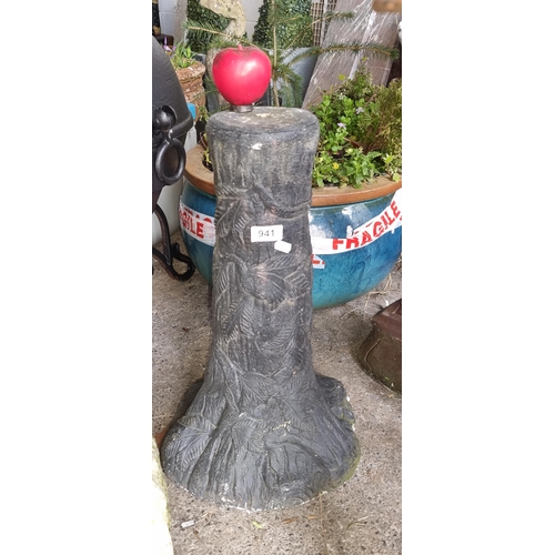 941 - Vintage carved garden pedestal.