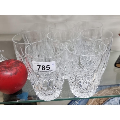 785 - A stunning set of eight large Waterford Crystal tumblers glasses in the Colleen pattern. All in very... 