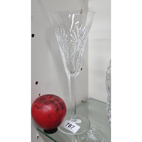 787 - A beautiful Waterford Crystal Millennium prosperity champagne flute. In good condition. ( 1 glass)