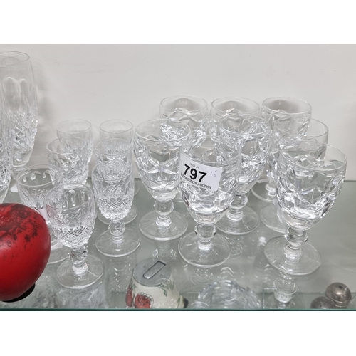 797 - A beautiful 15 piece selection of Waterford Crystal drinking glasses including 8 in the Kerry patter... 