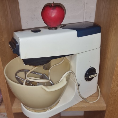 874 - A vintage Kenwood Chef baking mixer with variable speeds metal body with multiple lids.