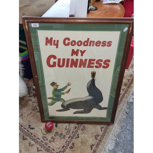 896 - A very large print of a vintage Guinness advertising poster reading 