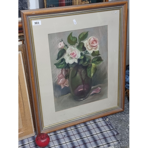 903 - Star Lot : A large charming Bláithín Ó Ciobhan original pastel artwork titled 