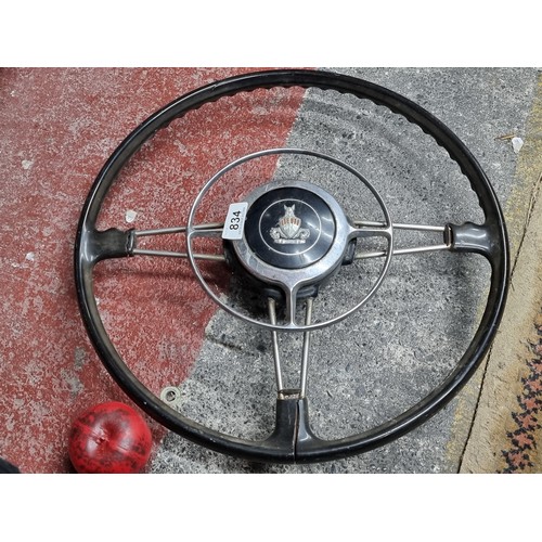 834 - A fantastic Mid Century Rover car steering wheel.