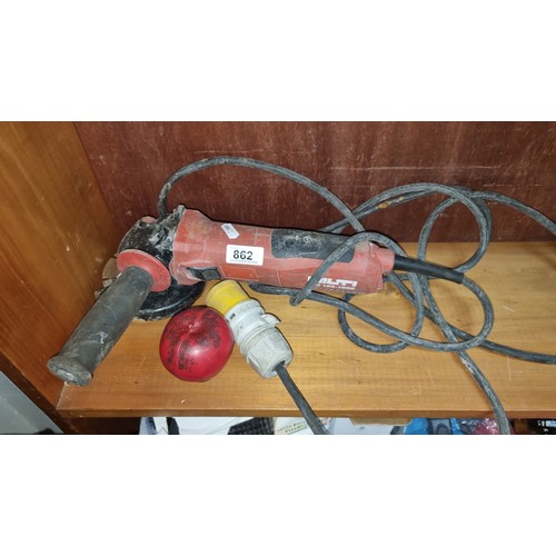 862 - A Hilti AG 125 - 19 SE 110V four inch angle grinder.