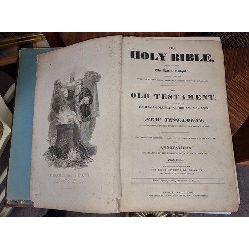 596 - A magnificent very large early 19th century  Holy Bible dated 1838 containing both the New and Old T... 