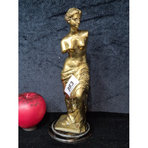 883 - A fabulous heavy handmade Aphrodite Venus. Plated in bronze with enamel and baize surface to base.