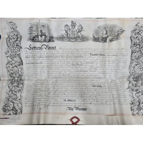 848 - Star Lot: A spectacular Royal Warrant Deed dating to 1871, boasting a gigantic wax seal held in prot... 