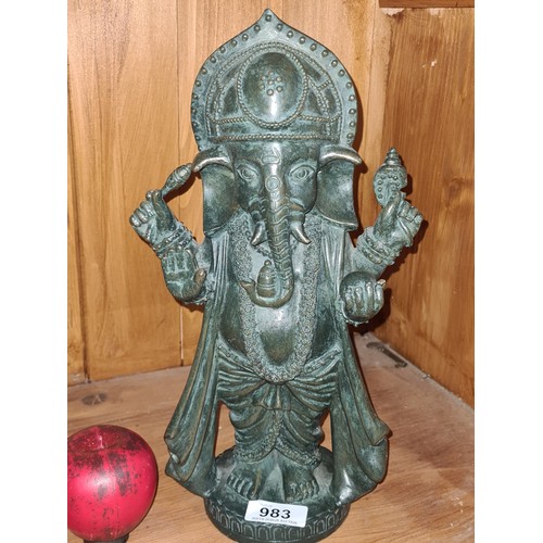 983 - Star Lot : A charming heavy cast figure of the Indian elephant God Ganesha. Intricate details to thi... 