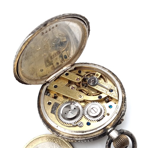 6 - A very pretty pocket watch set in a Britannia silver case (935). Watch no. 35322. Watch has attracti... 