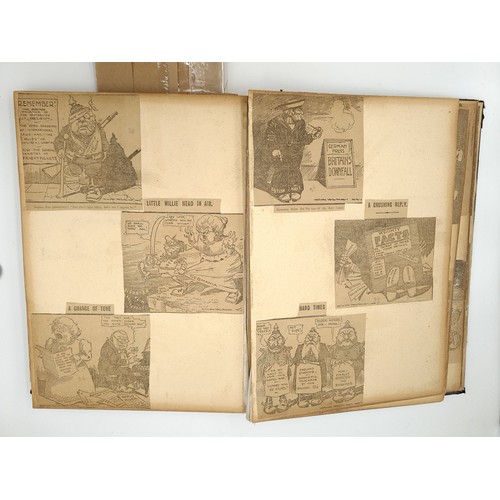 538 - Star Lot: A fabulous WWI propaganda scrap book packed full of humorous scraps and clippings.