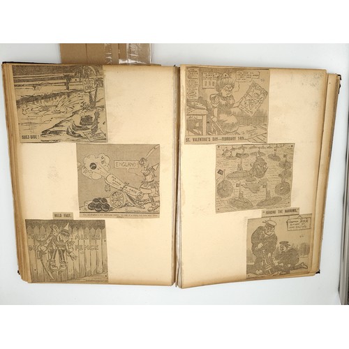 538 - Star Lot: A fabulous WWI propaganda scrap book packed full of humorous scraps and clippings.