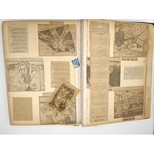 538 - Star Lot: A fabulous WWI propaganda scrap book packed full of humorous scraps and clippings.