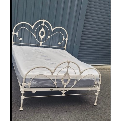 1008 - Star Lot : Fabulous Laura Ashley 5 feet, cast iron heavy bedframe by laura Ashley and an Emma Mattre... 