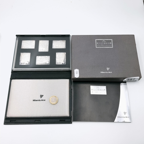 Star Lot : A collection of scarce silver medallions issued by the Hibernia Mint. Together with a certificate of authenticity No. 0199. Boxed. Similar on Etsy for €358