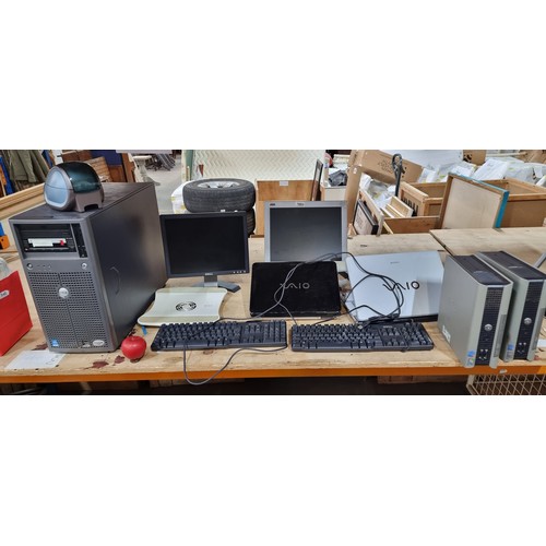 1003 - A selection of monitors, laptops and keyboards. Including Dell, Sony, AOC examples. All unchecked, s... 