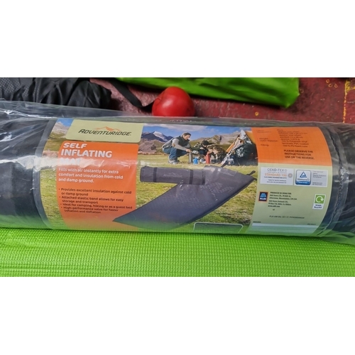 960 - Large Lot of camping gear including a Self-inflating camping mat by Adventuridge; green, with elasti... 