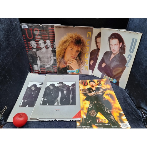 925 - Six U2 music themed calendars dating from 1990 to 2006  and a Europe examples.