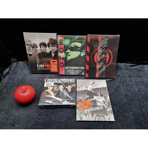 927 - A fantastic lot of four U2 DVD's along with collectors box. Including sealed examples.