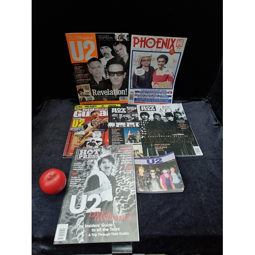 928 - Six U2 themed magazines including Hot Press and NME examples.