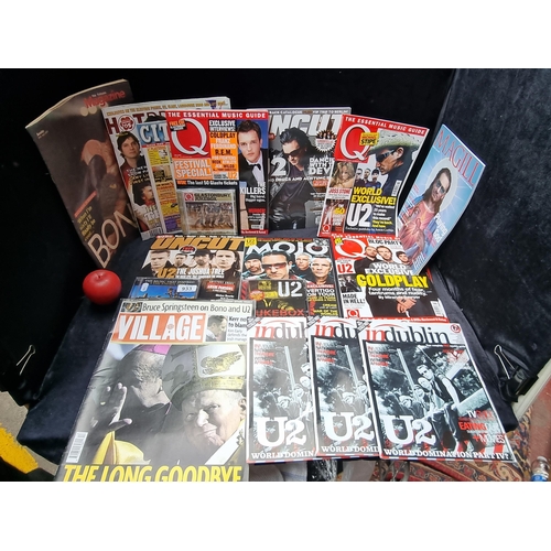 933 - A wonderful collection of U2 magazines including copies of Uncut and In Dublin.