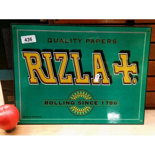 436 - A charming metal advertising wall sign for Rizla rolling papers.